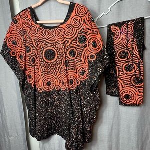 African Print Scrub Tops Never worn with pants